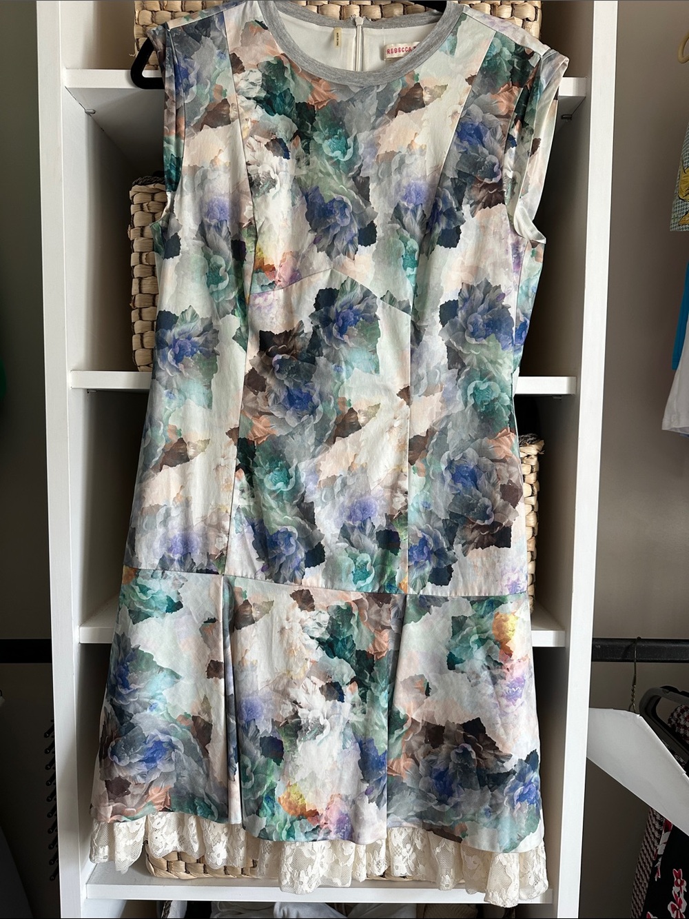 Rebecca Taylor Enchanted GardenWatercolor Floral Shift Dress.